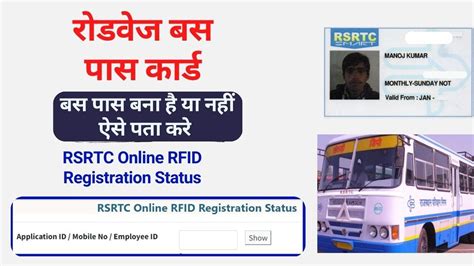 bus smart card status|RSRTC Online RFID Registration Status.